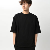 ファインコットン　ワイドフィットTシャツ BLACK