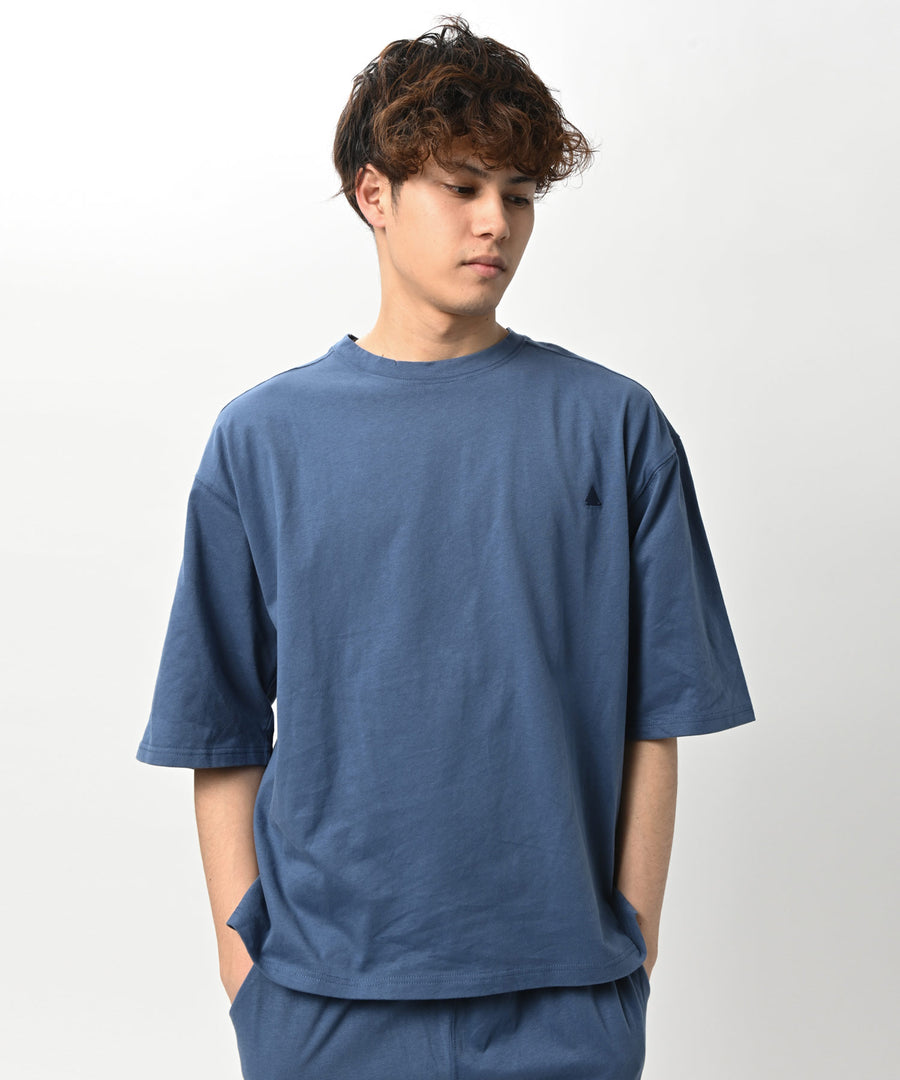 ファインコットン　ワイドフィットTシャツ NAVY