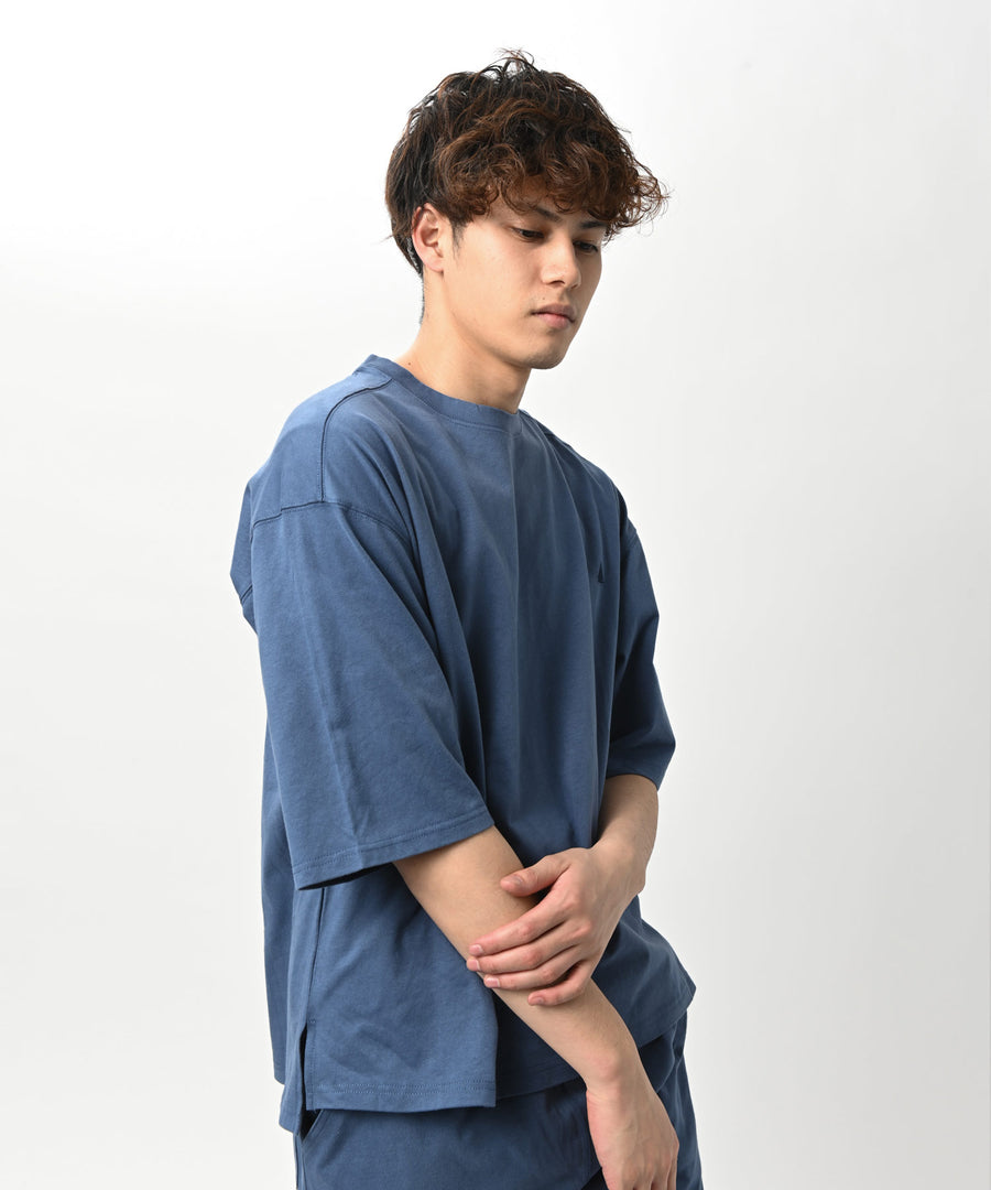 ファインコットン　ワイドフィットTシャツ NAVY