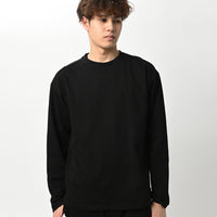 ファインコットン ロングスリーブTシャツ BLACK